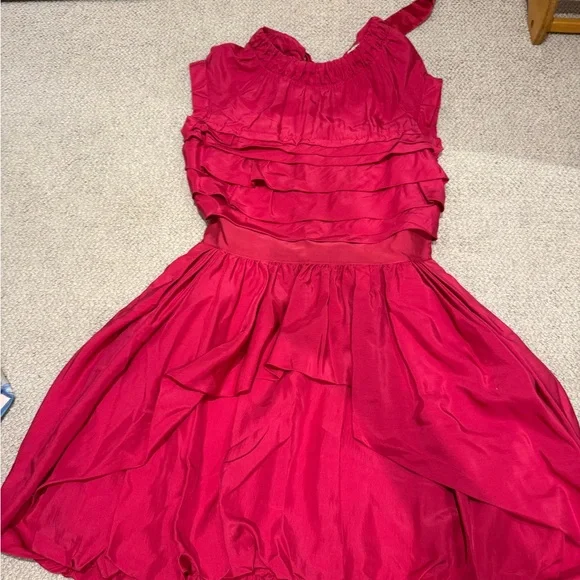Nina Ricci Vibrant Fuchsia Ruffle Dress - Picture 3 of 6